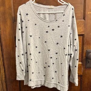 Jane and Delancey Gray Star-Print Long Sleeve Sweatshirt